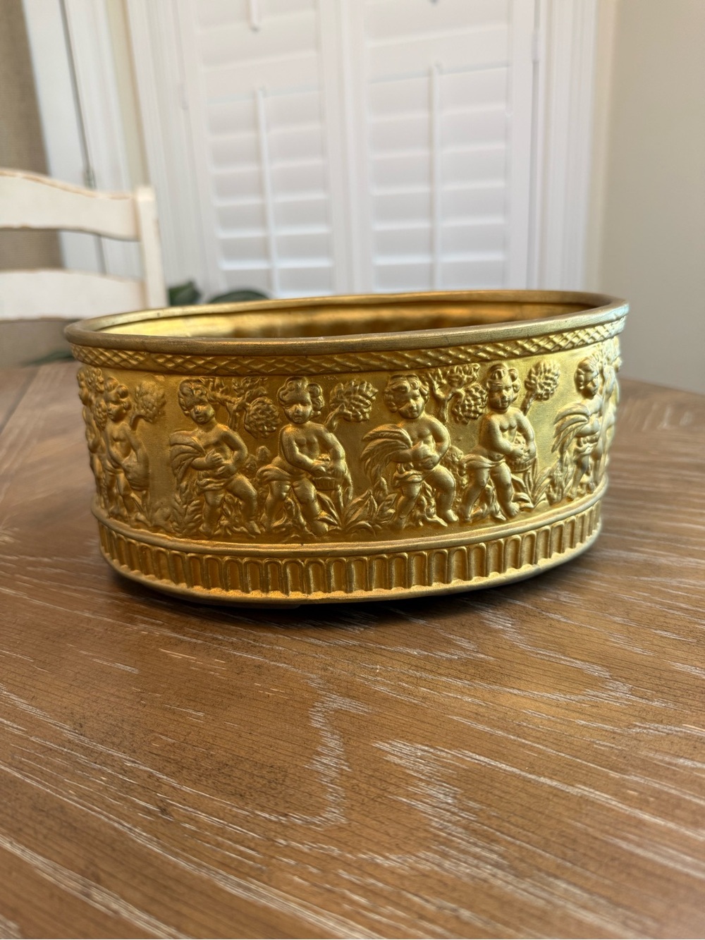Gold Decorative Cherub Planter Bowl ceramic